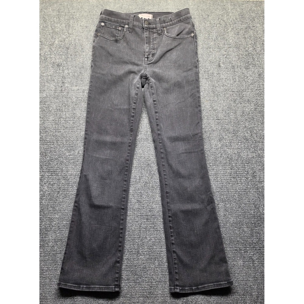 Madewell Mid-Rise Kick Out Jeans Size 28T 28 Tall Washed Black Crop Flare